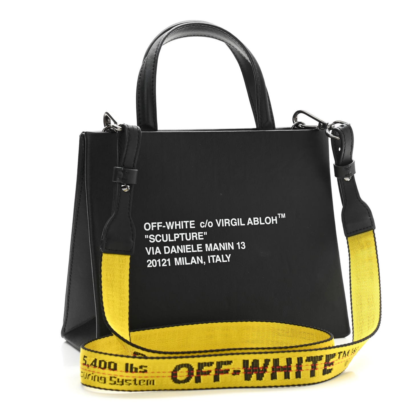 Calfskin Small Box Bag Tote Black