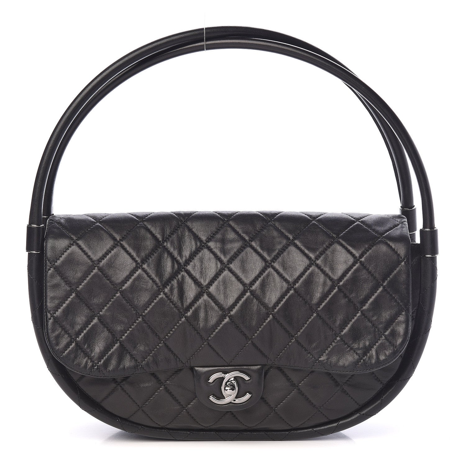 Chanel Lambskin Quilted Medium Hula Hoop Flap Black 1 of 10