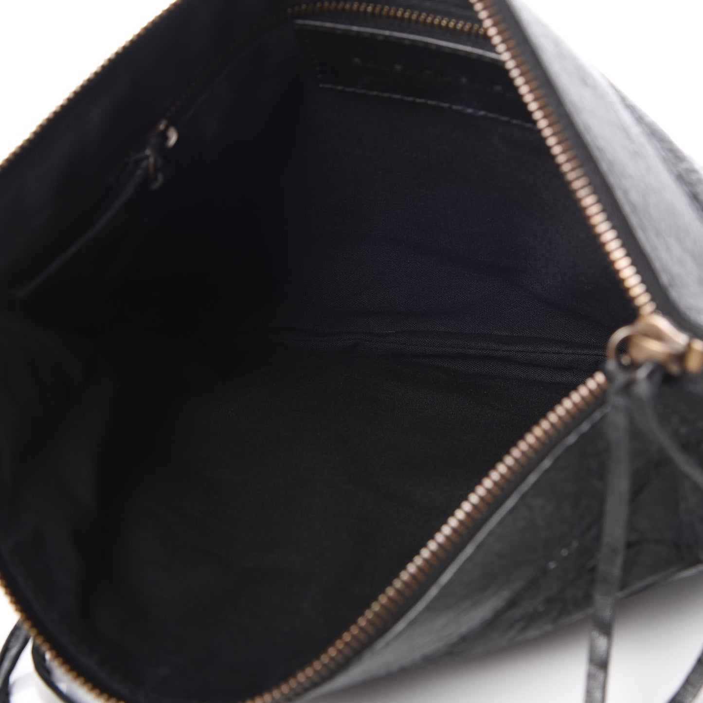 Agneau Classic Hardware Flat Handle Clutch Black