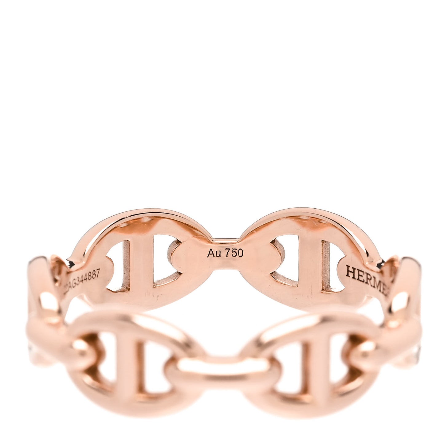 18K Rose Gold PM Chaine D'Ancre Enchainee Ring 53 6.5