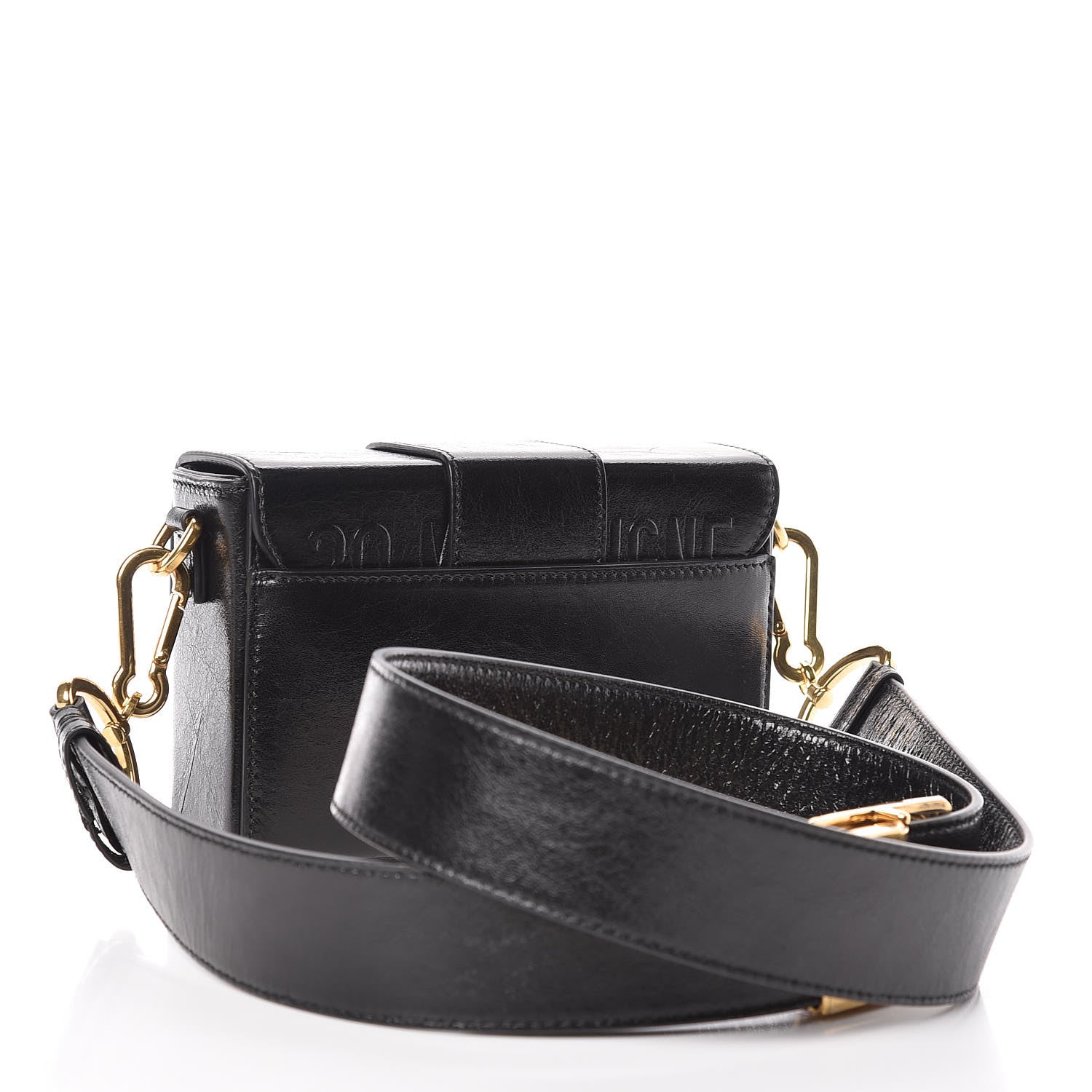 Christian Dior Crackled Lambskin 30 Montaigne Box Bag Black 3 of 11
