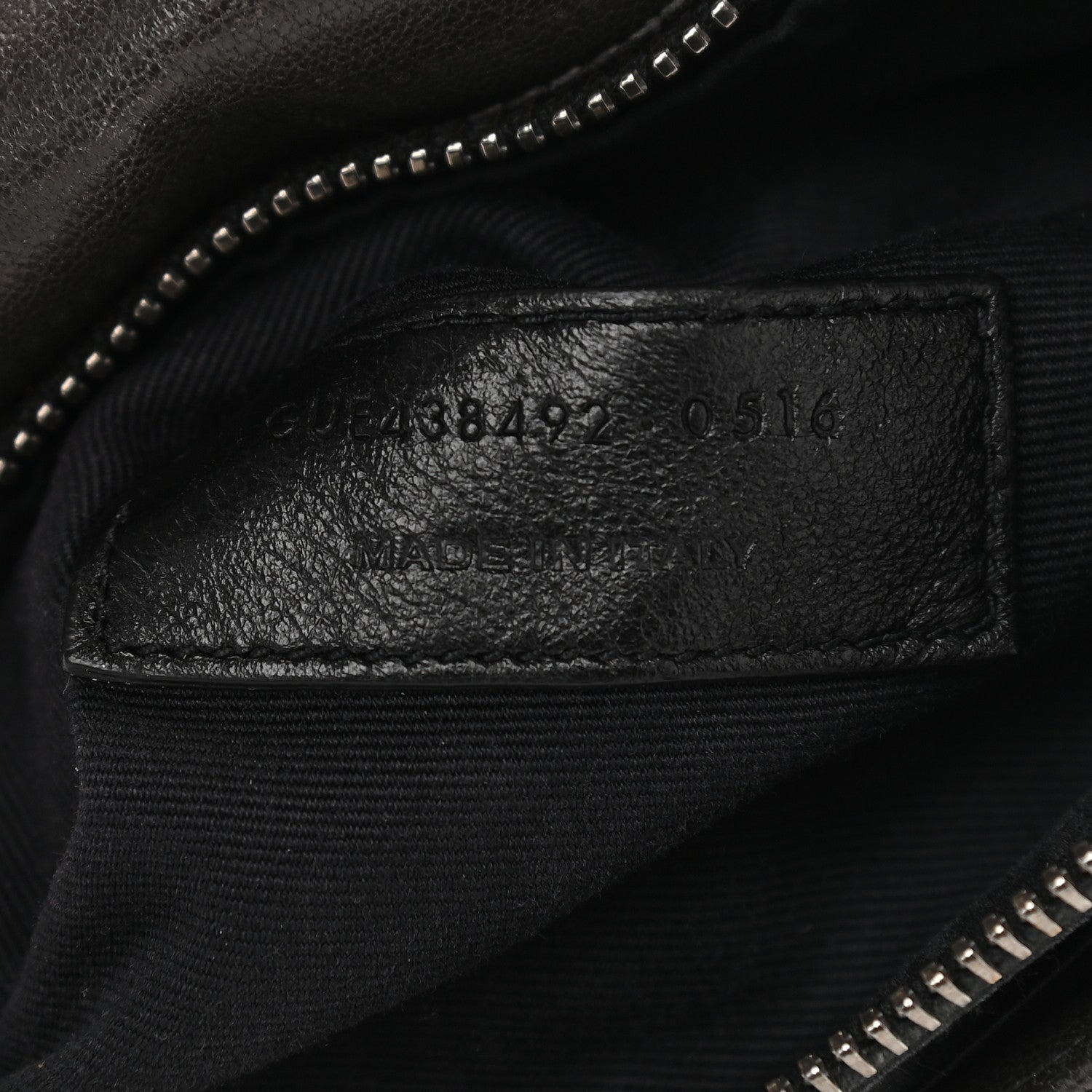 Saint Laurent Sheepskin Matelasse Chevron Monogram College Chain Wallet Coal 7 of 13