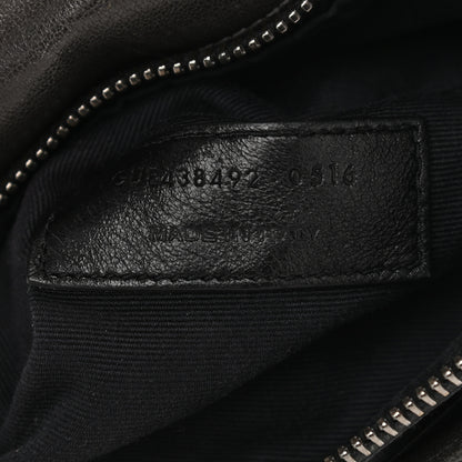 Saint Laurent Sheepskin Matelasse Chevron Monogram College Chain Wallet Coal 7 of 13