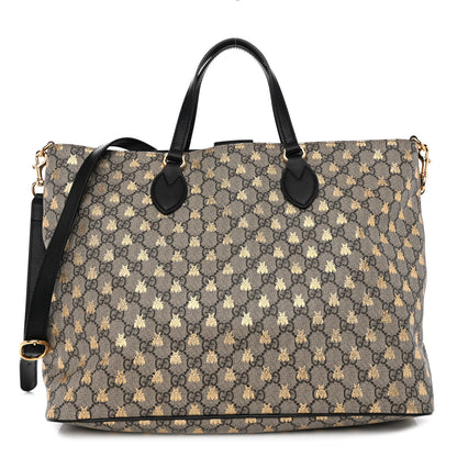 Gucci Soft GG Supreme Monogram Bees Medium Crossbody Tote Beige Oro Black 1 of 10