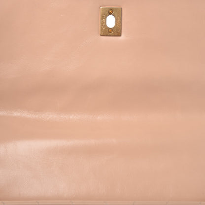 Chanel Calfskin Chevron Quilted Small Coco Handle Flap Light Beige 13 of 13