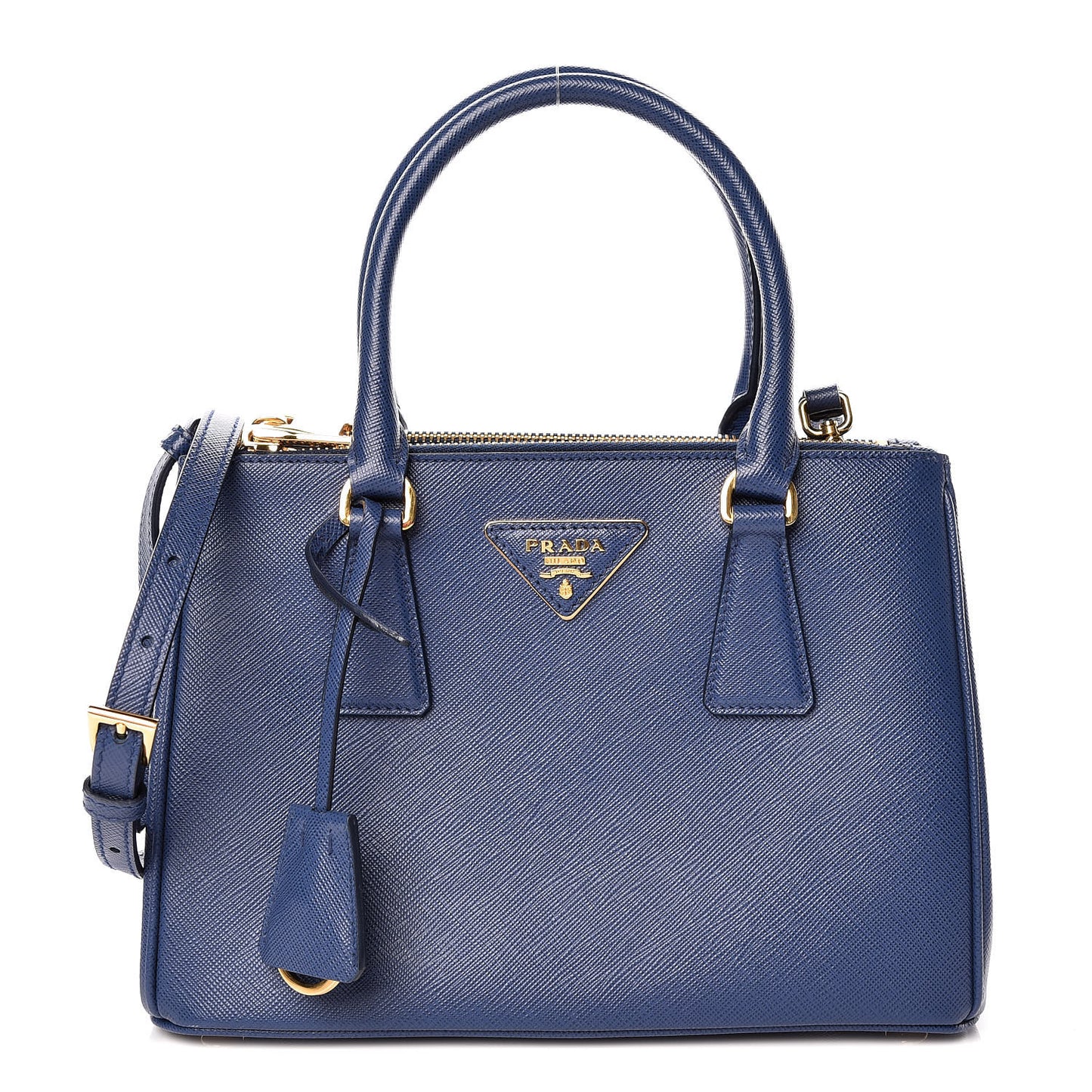 Saffiano Lux Small Galleria Double Zip Tote Bluette