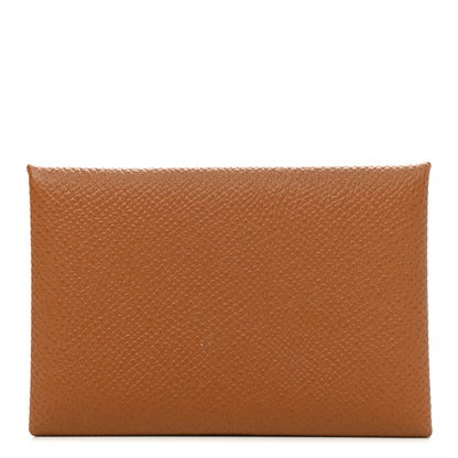 Hermes Epsom Calvi Card Case Gold 1 of 10