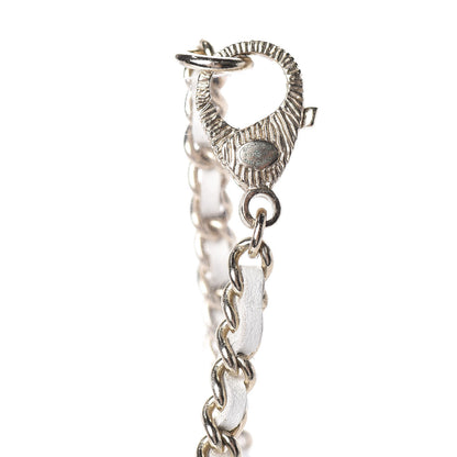 Chanel Pearl Crystal Lambskin Chain CC Necklace White Gold 6 of 8