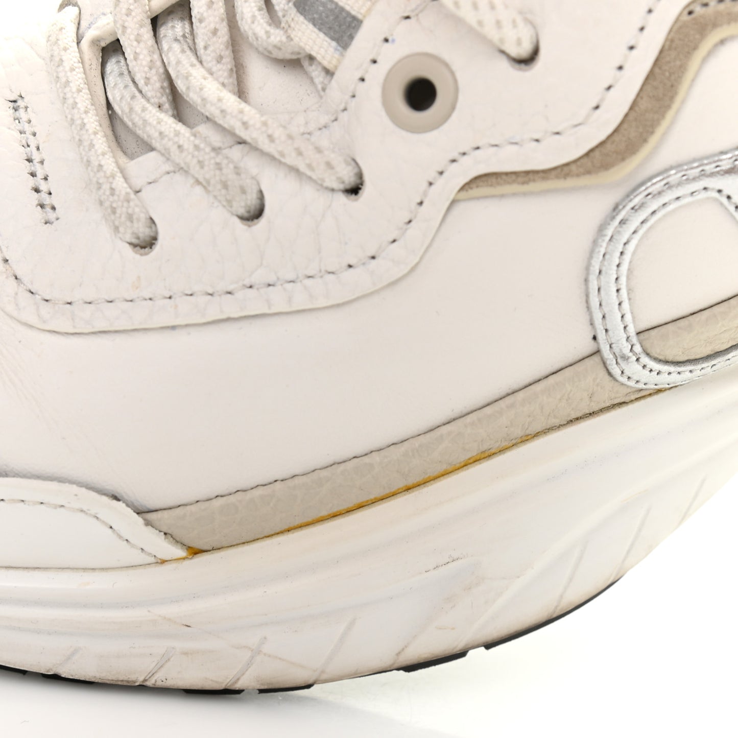 Calfskin Split Shegoes Sneakers 36.5 Ghiaccio White