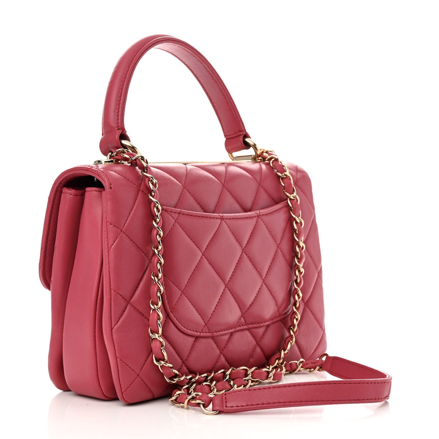 Chanel Lambskin Quilted Small Trendy CC Flap Dual Handle Bag Dark Pink 3 of 10
