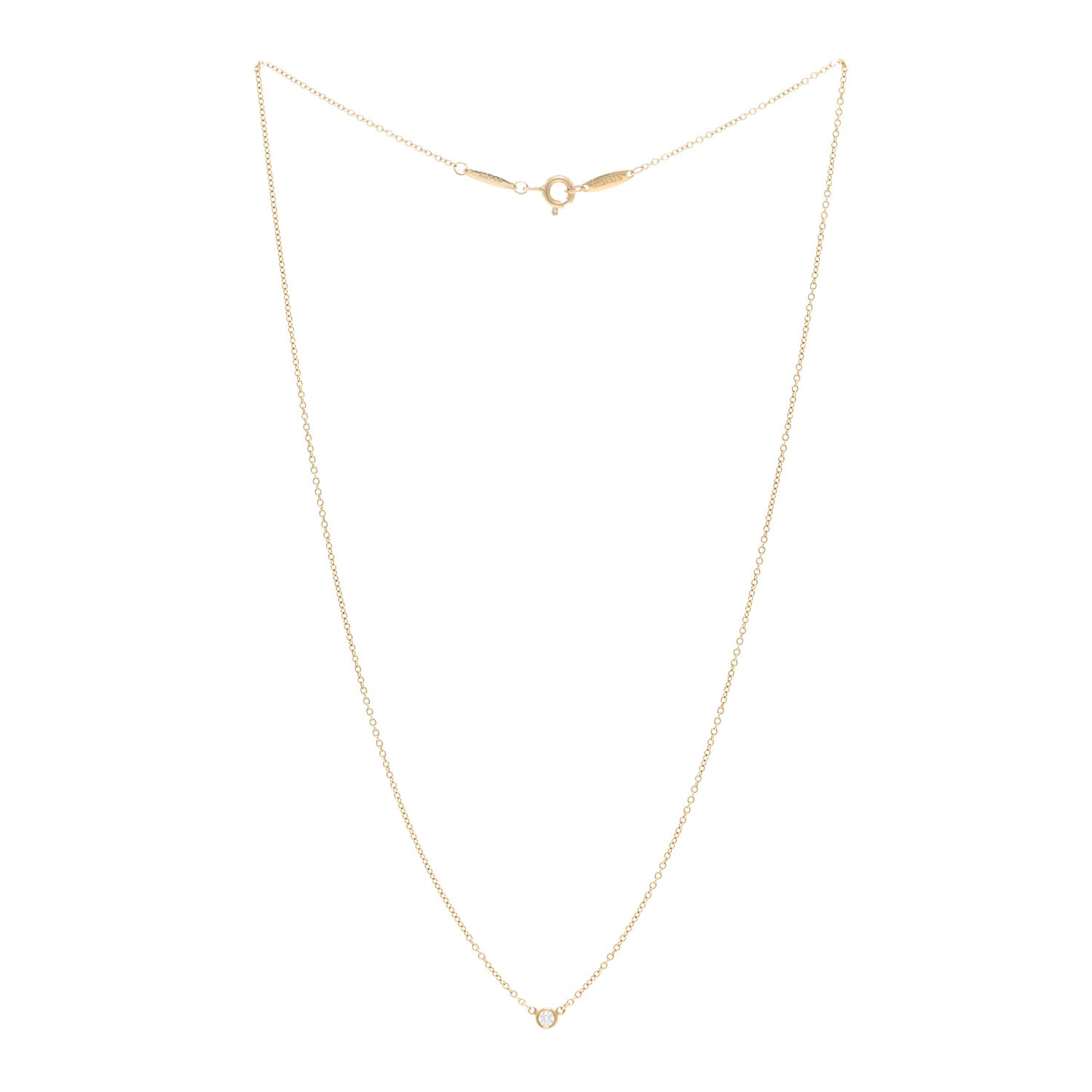 18K Yellow Gold Diamond .05ct Elsa Peretti Diamonds by the Yard Pendant Necklace