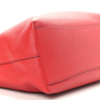 Prada Vitello Daino Embossed Logo Shopping Tote Red 13 of 14