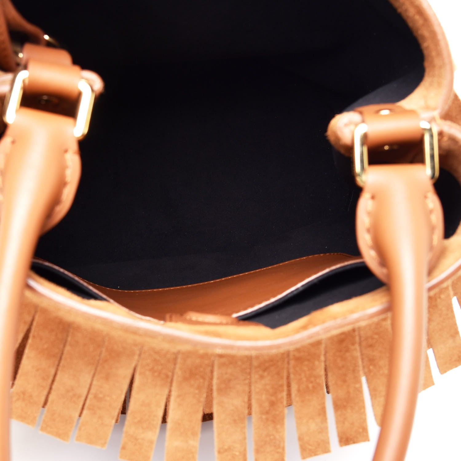 Burberry Prorsum Suede Fringe Bucket Bag Cognac 5 of 8