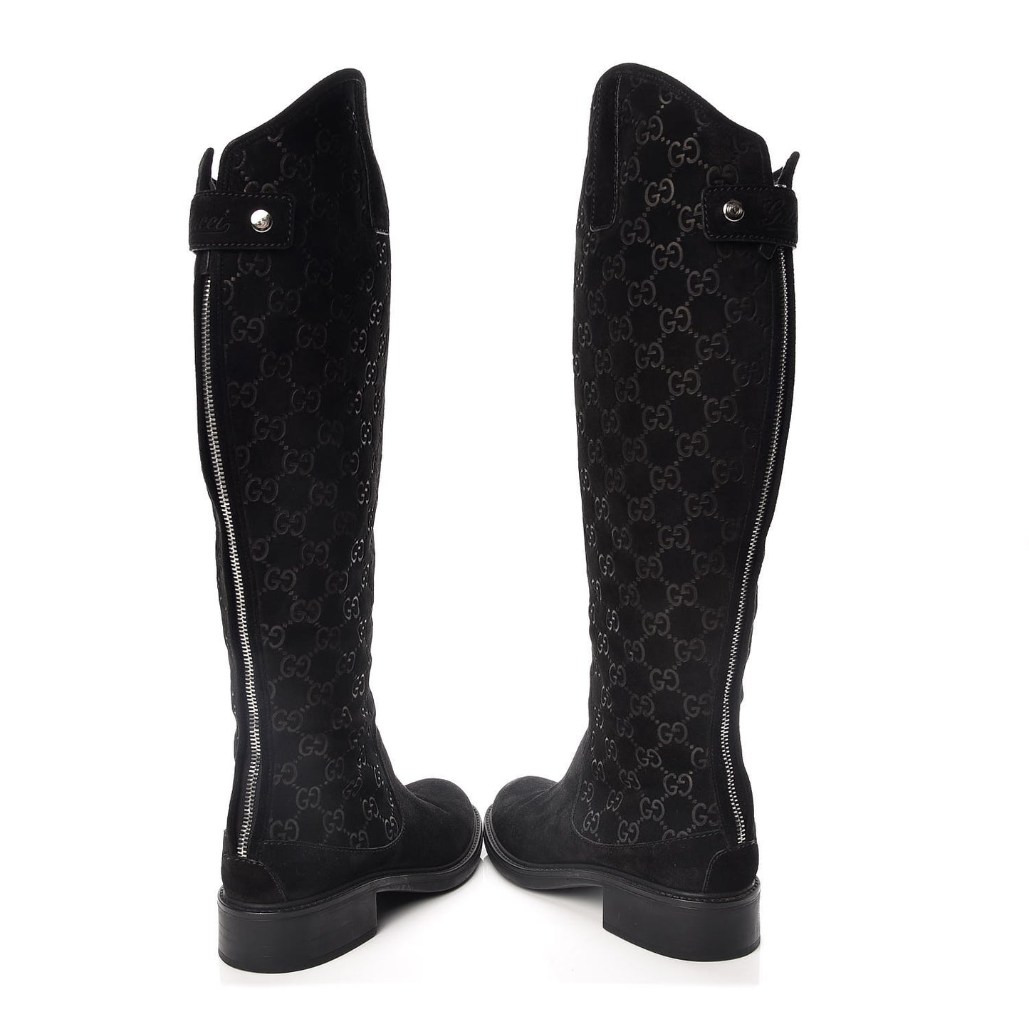 Suede Softy GG Knee High Riding Boots 37 Black