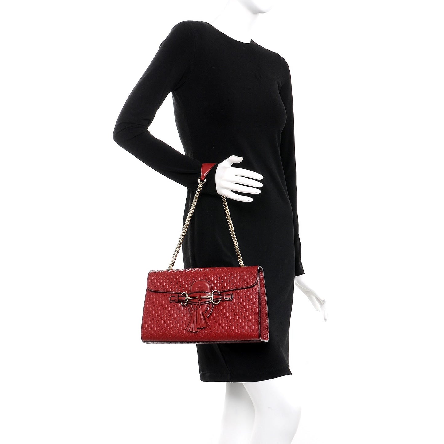 Microguccissima Medium Emily Chain Shoulder Bag Red