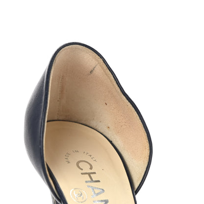 Chanel Lambskin Cap Toe d'Orsay Pumps 36 Navy Black 11 of 11