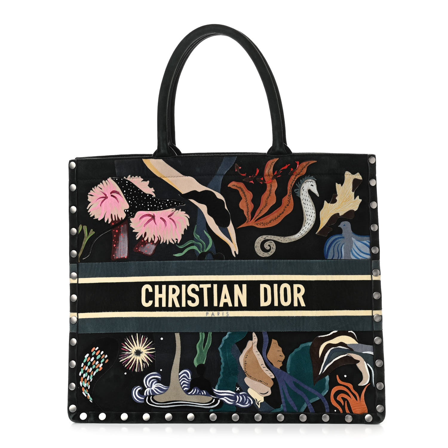 Christian Dior Suede Large Sea Book Tote Black 1 of 13