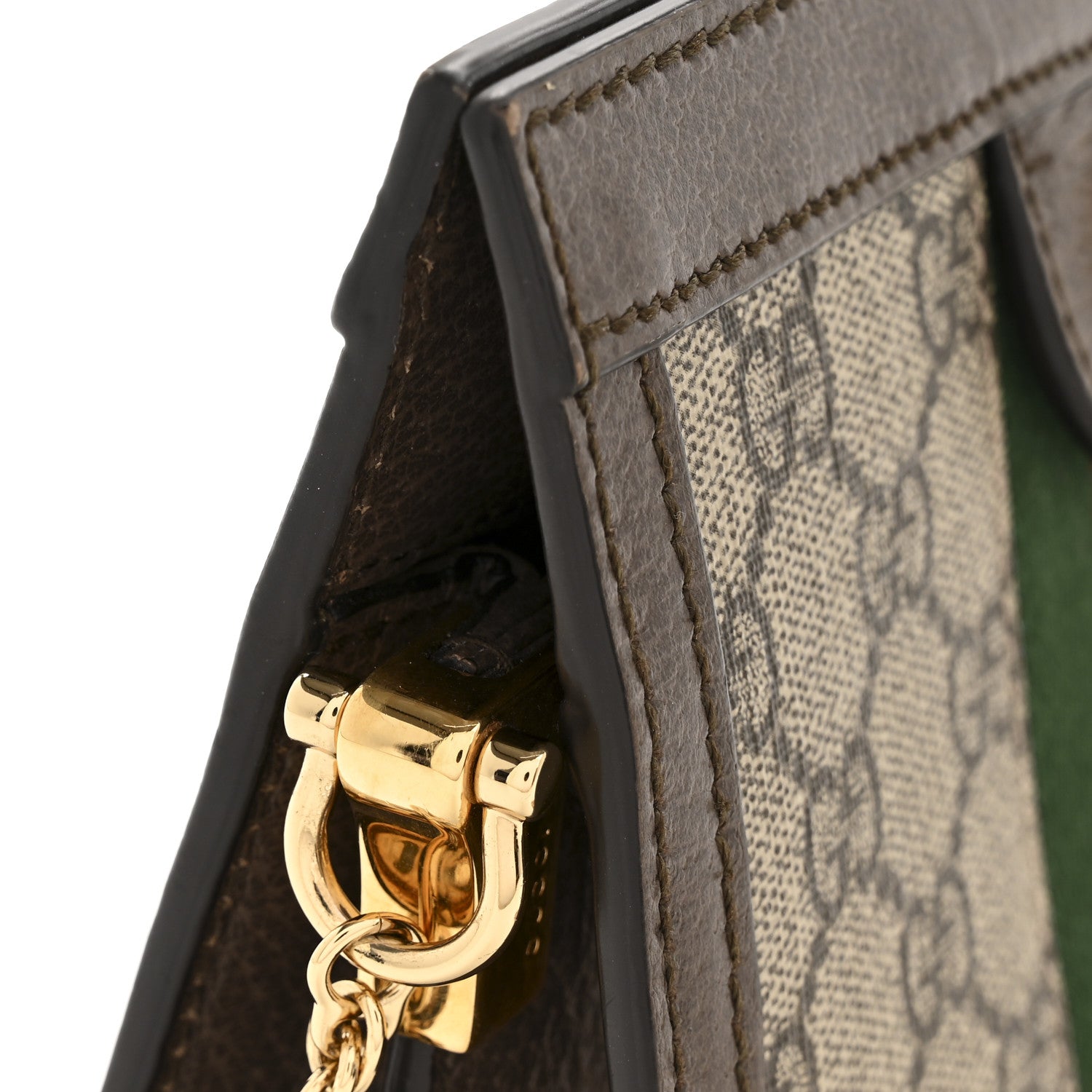 Gucci GG Supreme Monogram Textured Dollar Calfskin Web Mini Ophidia Chain Shoulder Bag Beige Ebony New Acero Beige Ebony New Acero 12 of 12