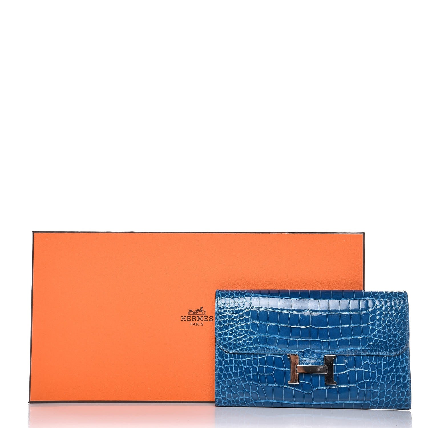 Hermes Shiny Alligator Constance Wallet Bleu Izmir 9 of 9