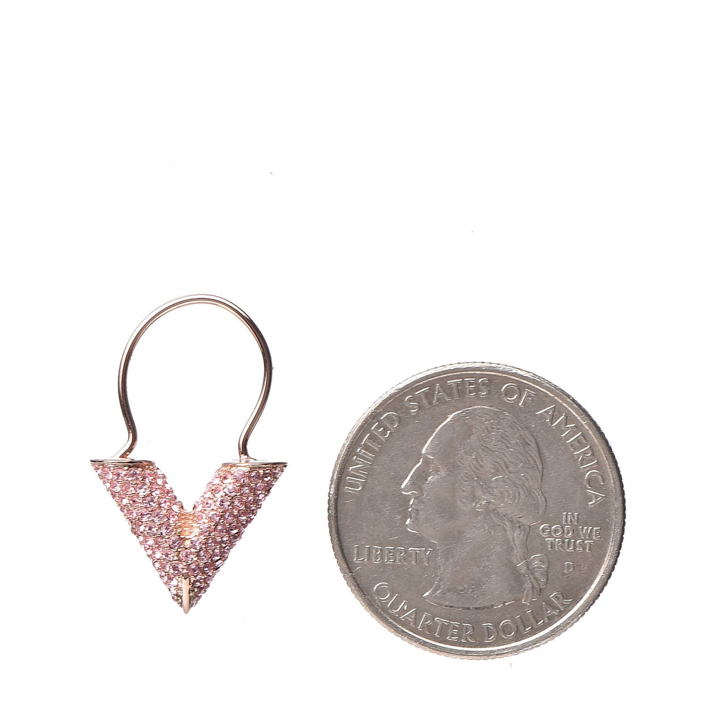 Crystal Essential V Strass Earrings Pink Gold