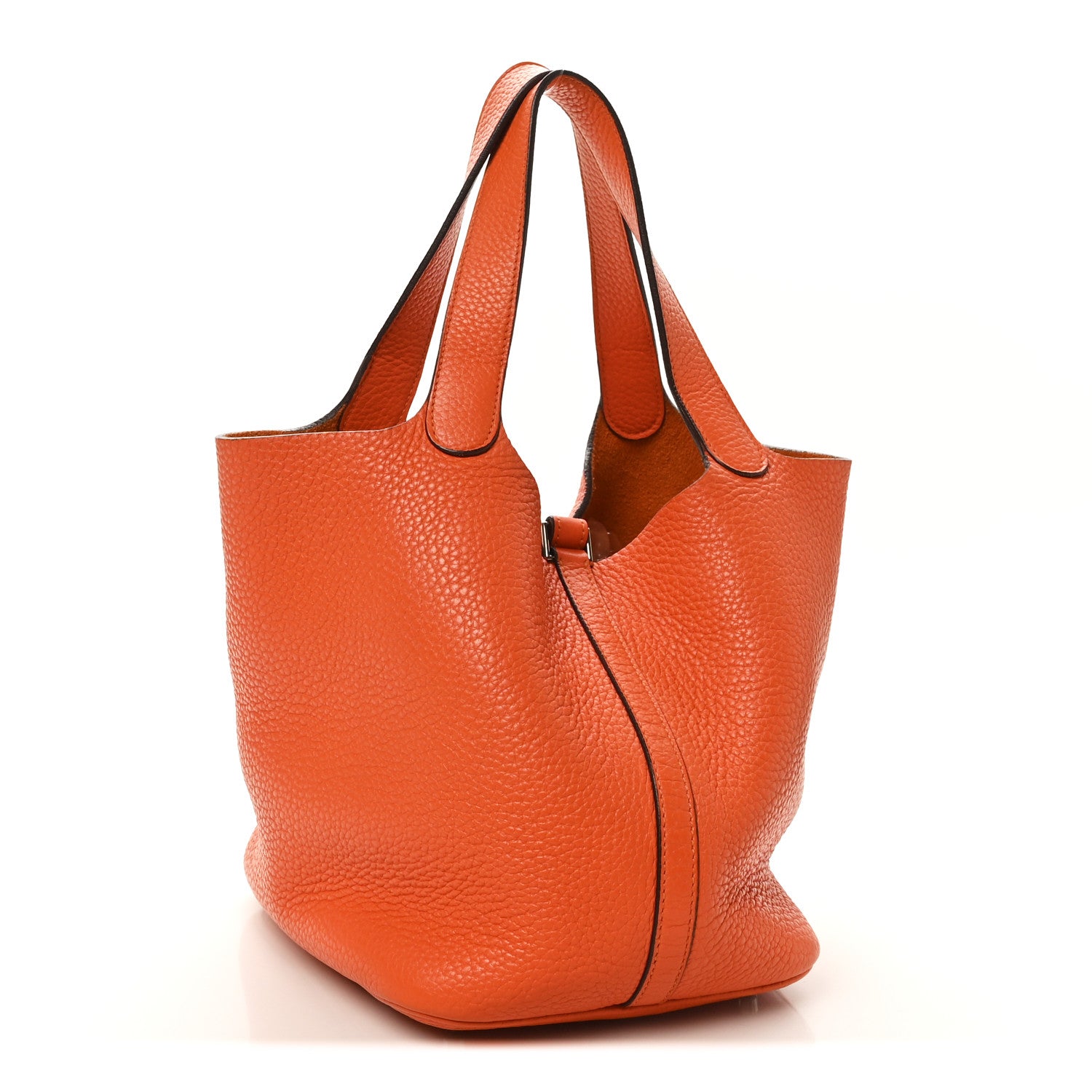 Hermes Taurillon Clemence Picotin Lock 22 MM Orange 3 of 10