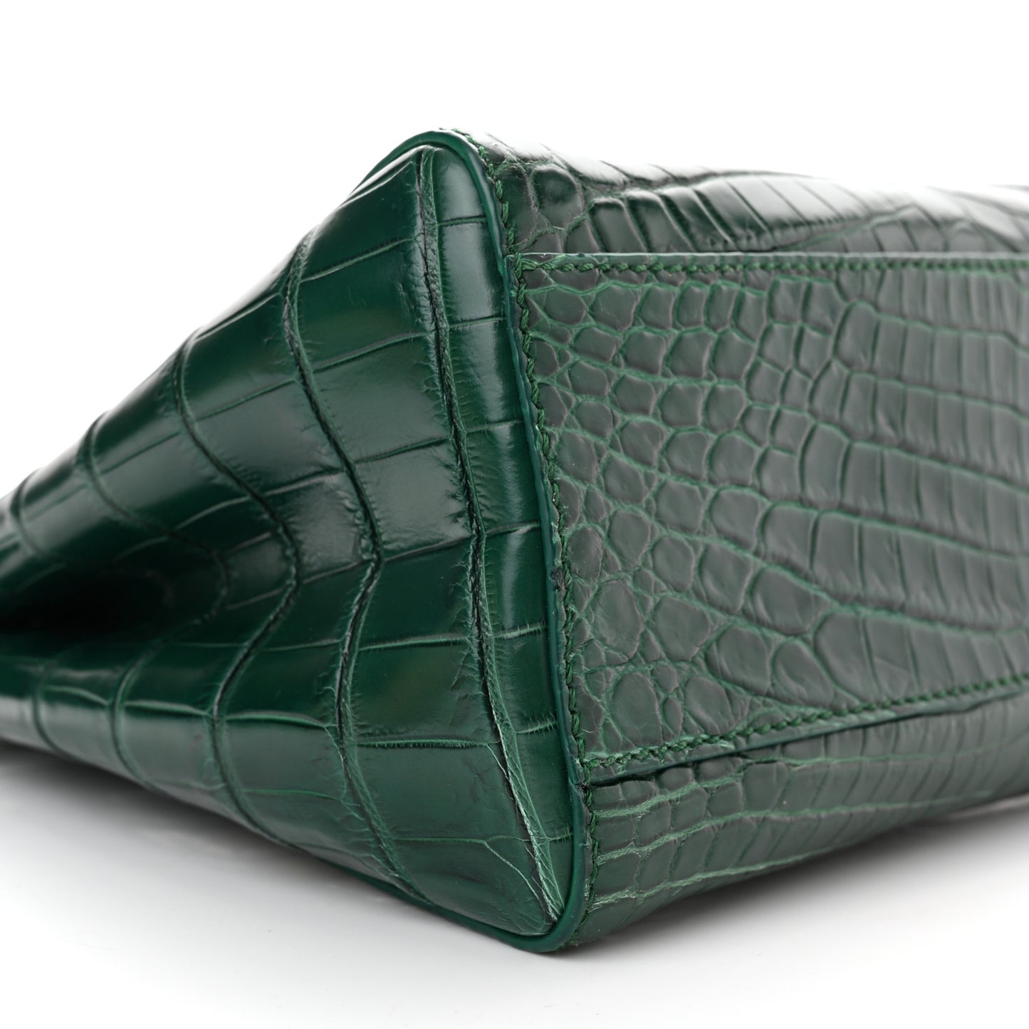 Shiny Crocodile Shiny Nappa Mini Peekaboo Iconic Satchel Emerald