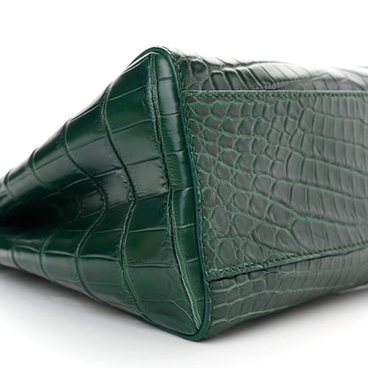 Fendi Shiny Crocodile Shiny Nappa Mini Peekaboo Iconic Satchel Emerald 7 of 8