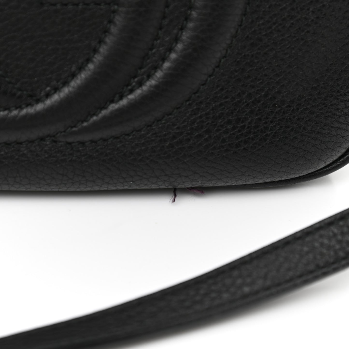 Pebbled Calfskin Small Soho Disco Bag Black