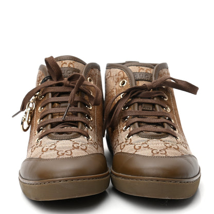 Gucci Monogram Womens High Top Sneakers 36 Ebony Gold 2 of 9