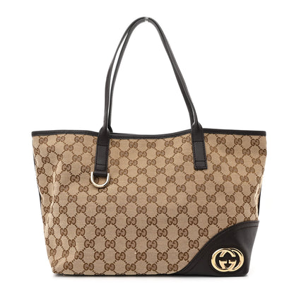Gucci Monogram Medium New Britt Tote Brown 1 of 10
