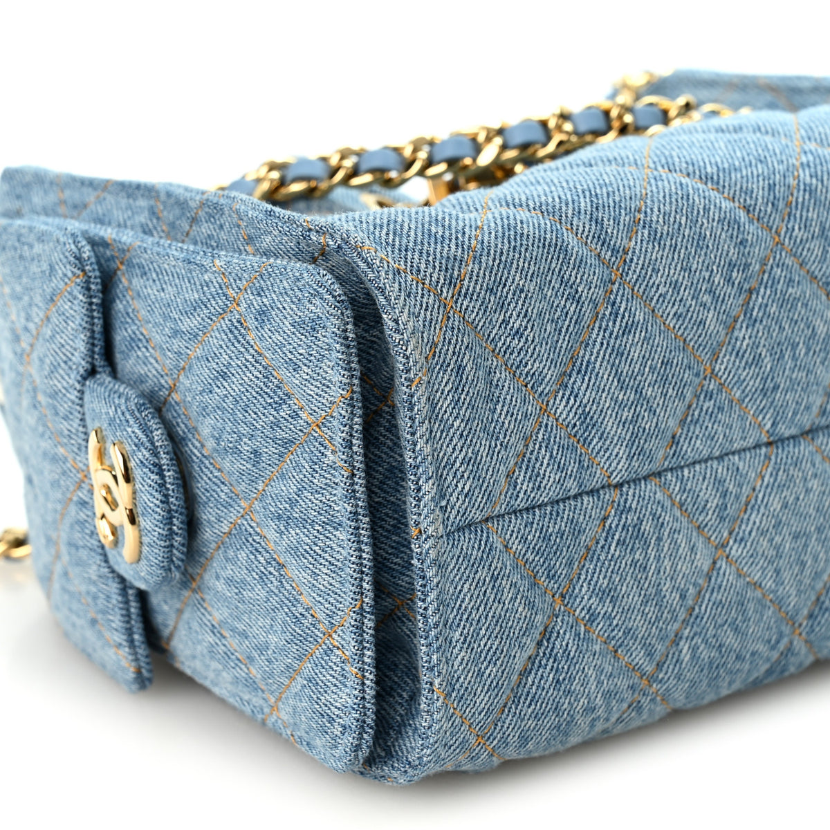 Chanel Denim Quilted Mini Chanel 25 Handbag Blue 9 of 10