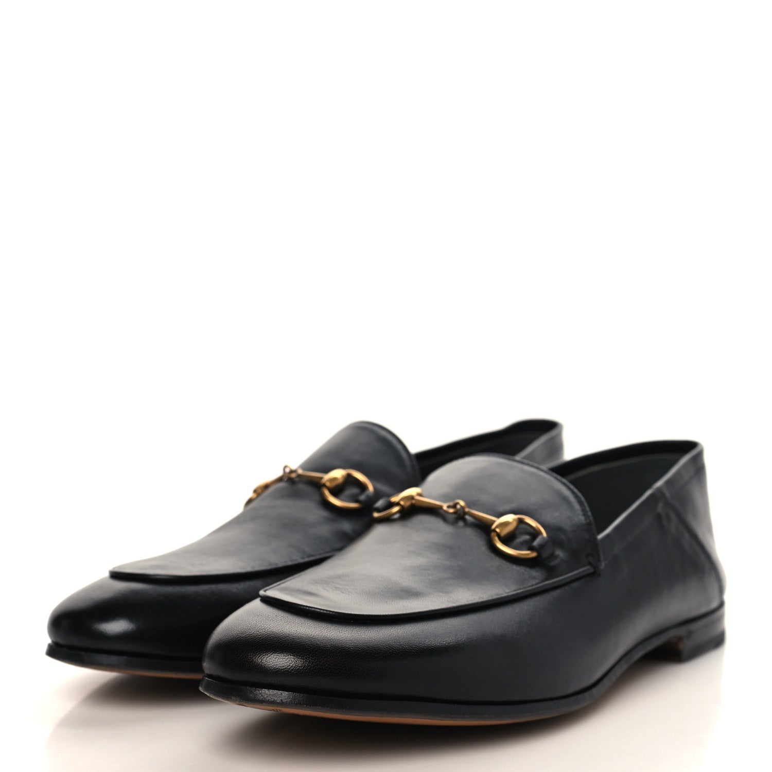 Gucci Lambskin Womens Brixton Horsebit Loafers 40.5 Black 3 of 9