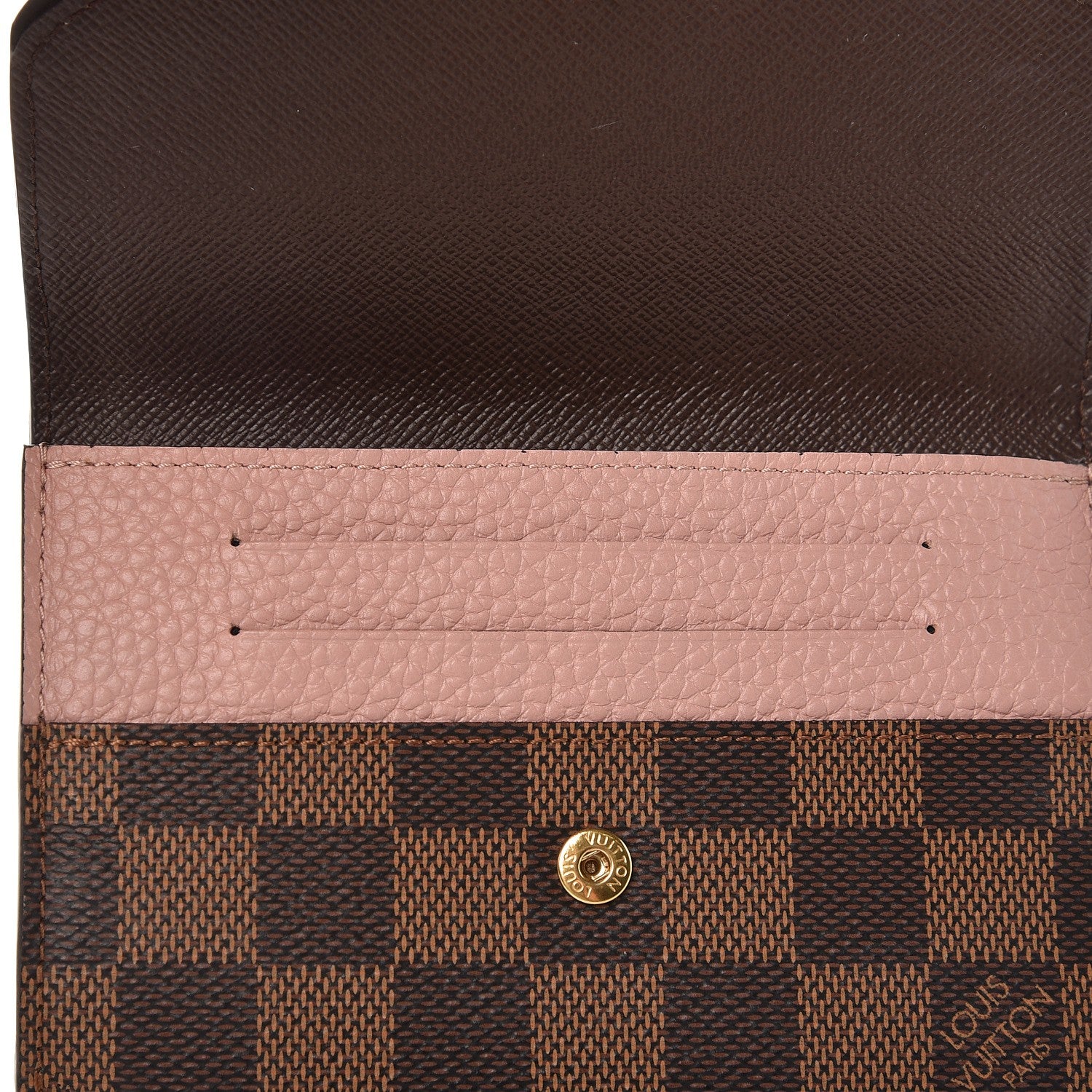 Louis Vuitton Damier Ebene Normandy Compact Wallet Rose Ballerine 7 of 7