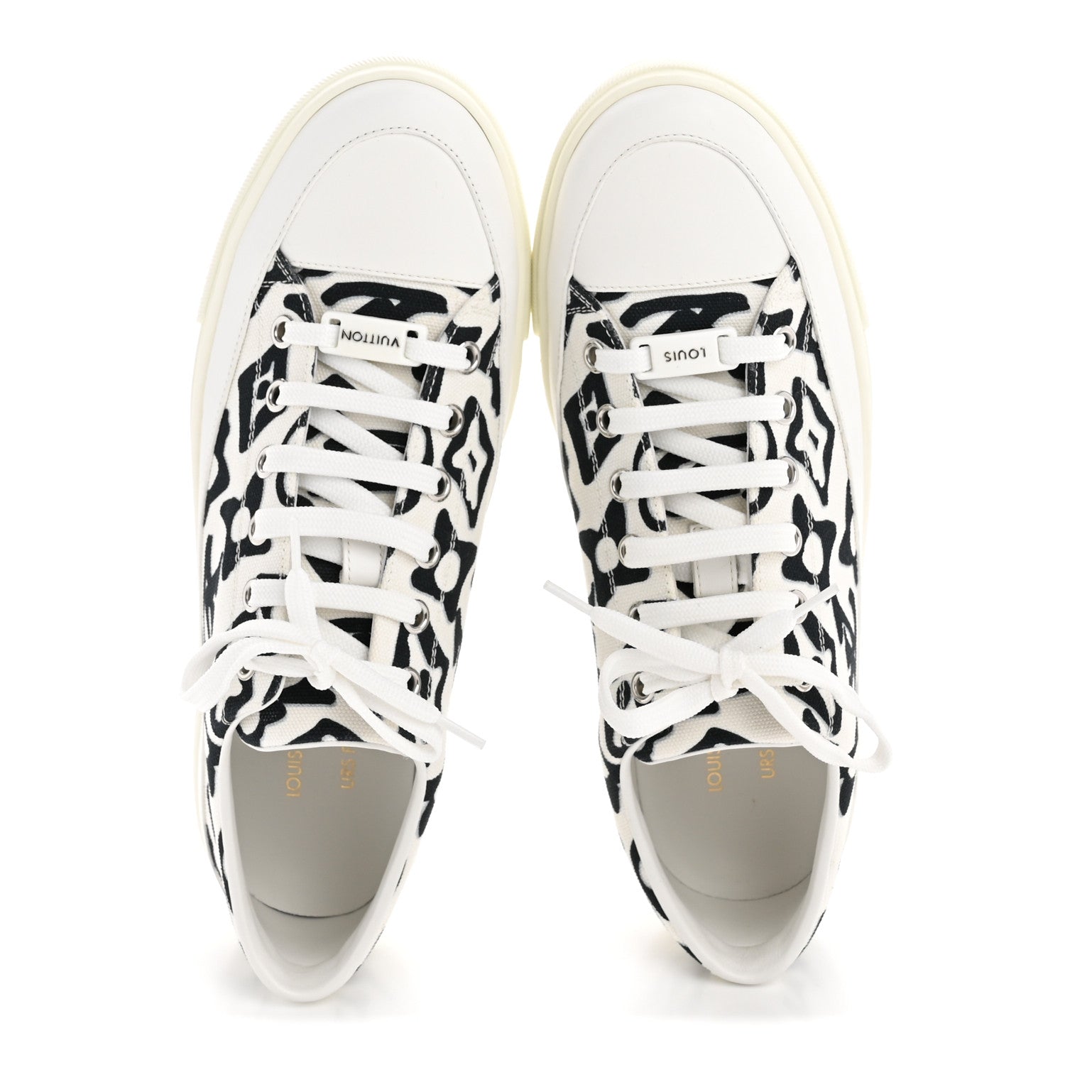 Louis Vuitton X UF Calfskin Tufted Monogram Stellar Sneakers 38 White Black 2 of 9
