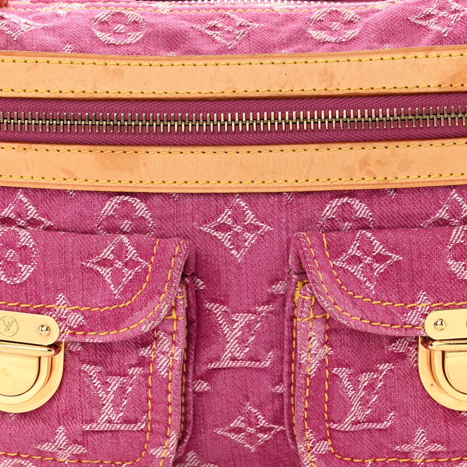Louis Vuitton Denim Baggy PM Fuchsia 8 of 12