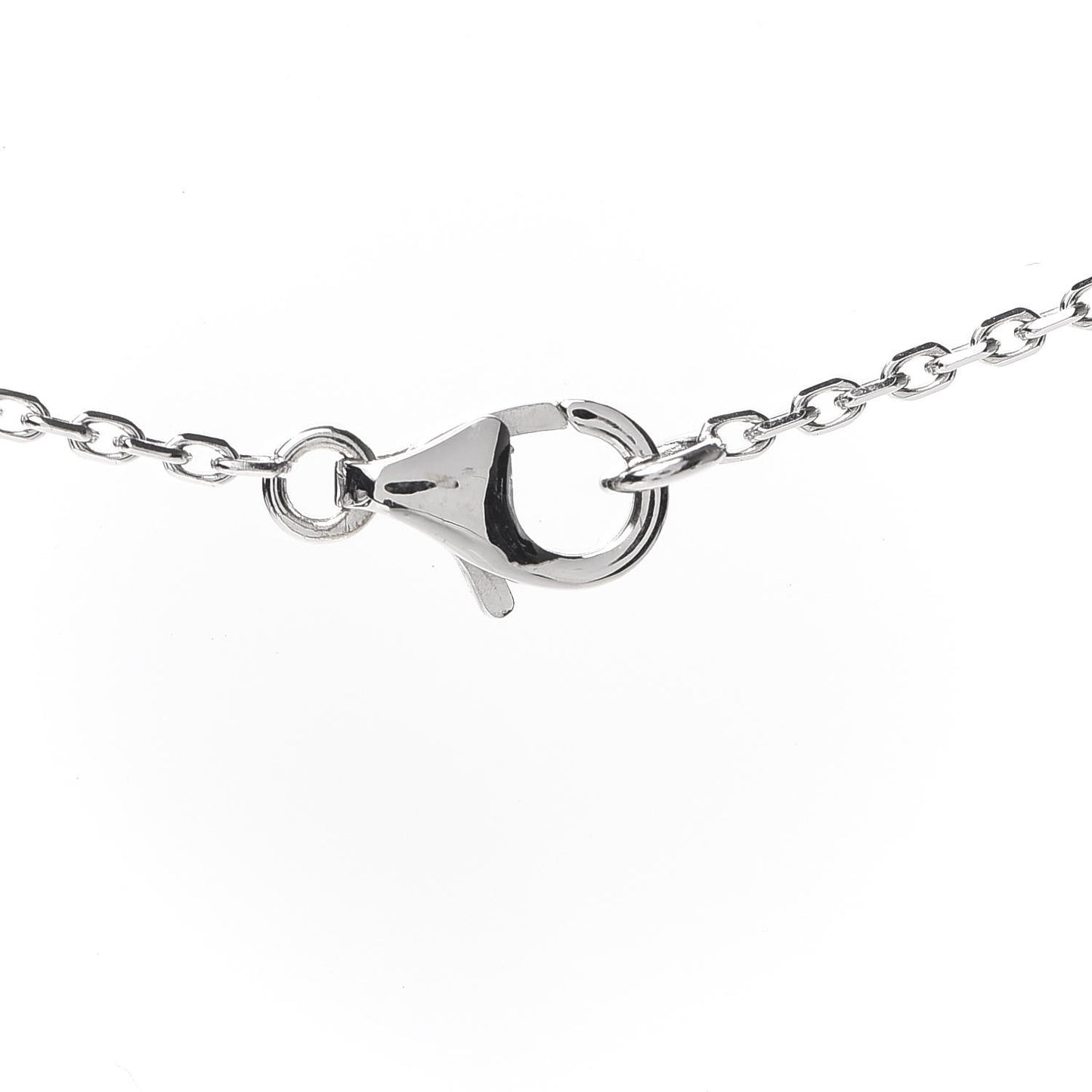 18K White Gold Mother of Pearl Lucky Alhambra Heart Pendant Necklace