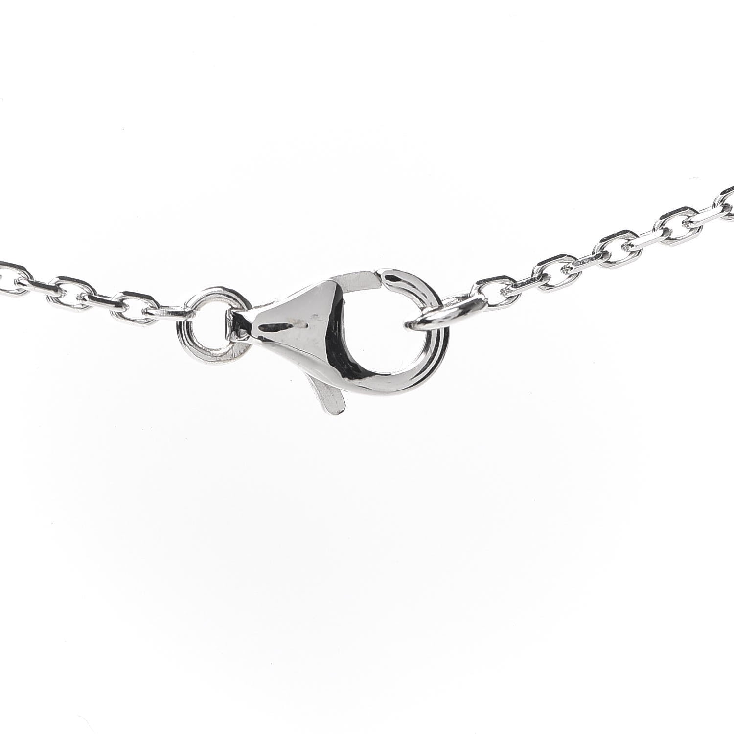 Van Cleef & Arpels 18K White Gold Mother of Pearl Lucky Alhambra Heart Pendant Necklace 4 of 5