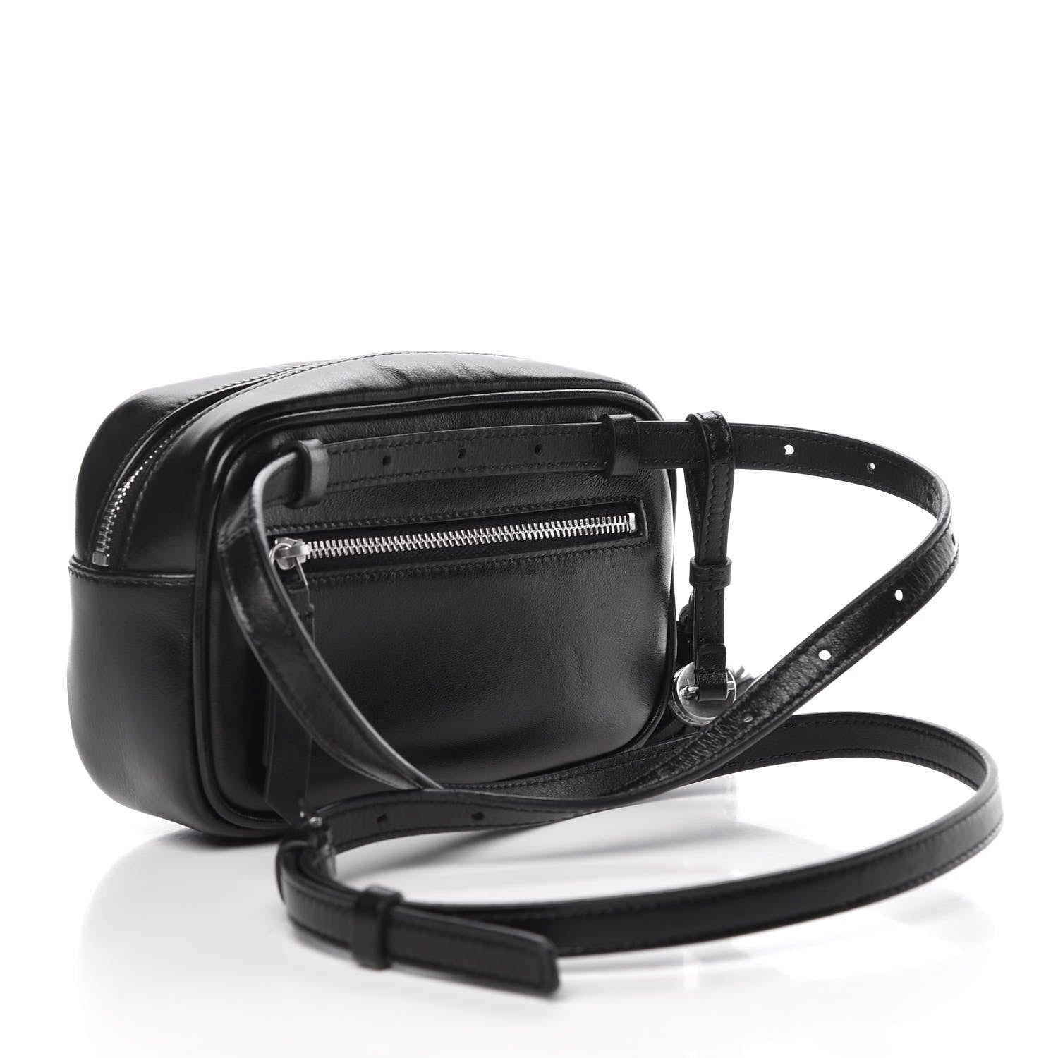 Saint Laurent Calfskin Matelasse Studded Monogram Lou Belt Bag Black 3 of 11