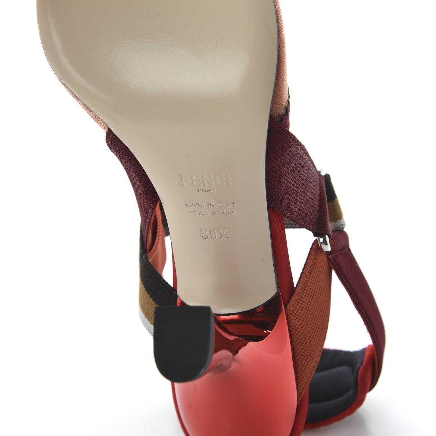 Technical Mesh Colibri 85mm Slingback Pumps 39.5 Fragola Mou Fango Ruggine