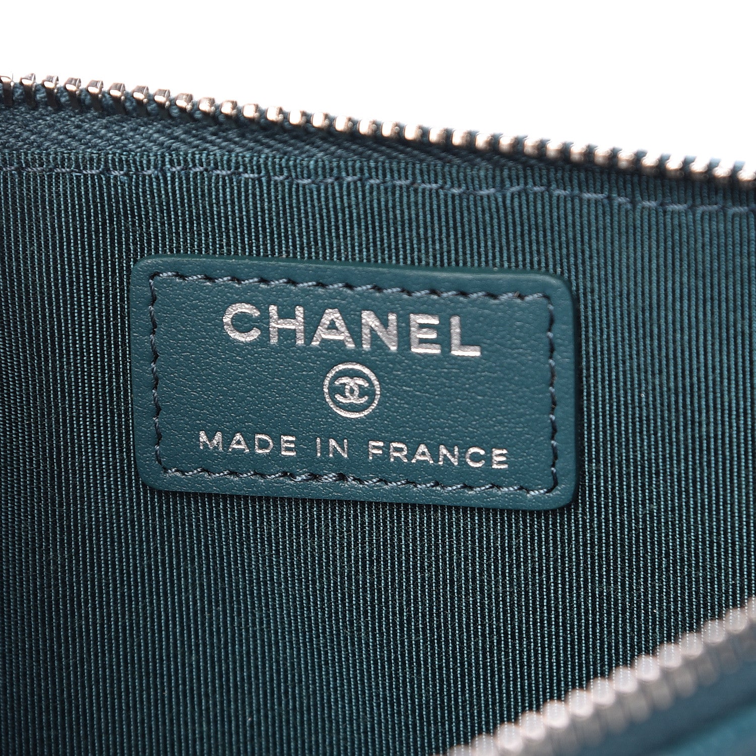 Chanel Caviar Quilted Classic Flat Wallet Pouch Dark Turquoise 6 of 8