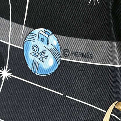 Hermes Silk Chorus Stellarum Scarf 70 Gris Nacre Anthracite 4 of 5