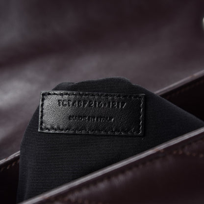 Saint Laurent Calfskin Y Quilted Monogram Medium Loulou Chain Satchel Amaranto 10 of 11