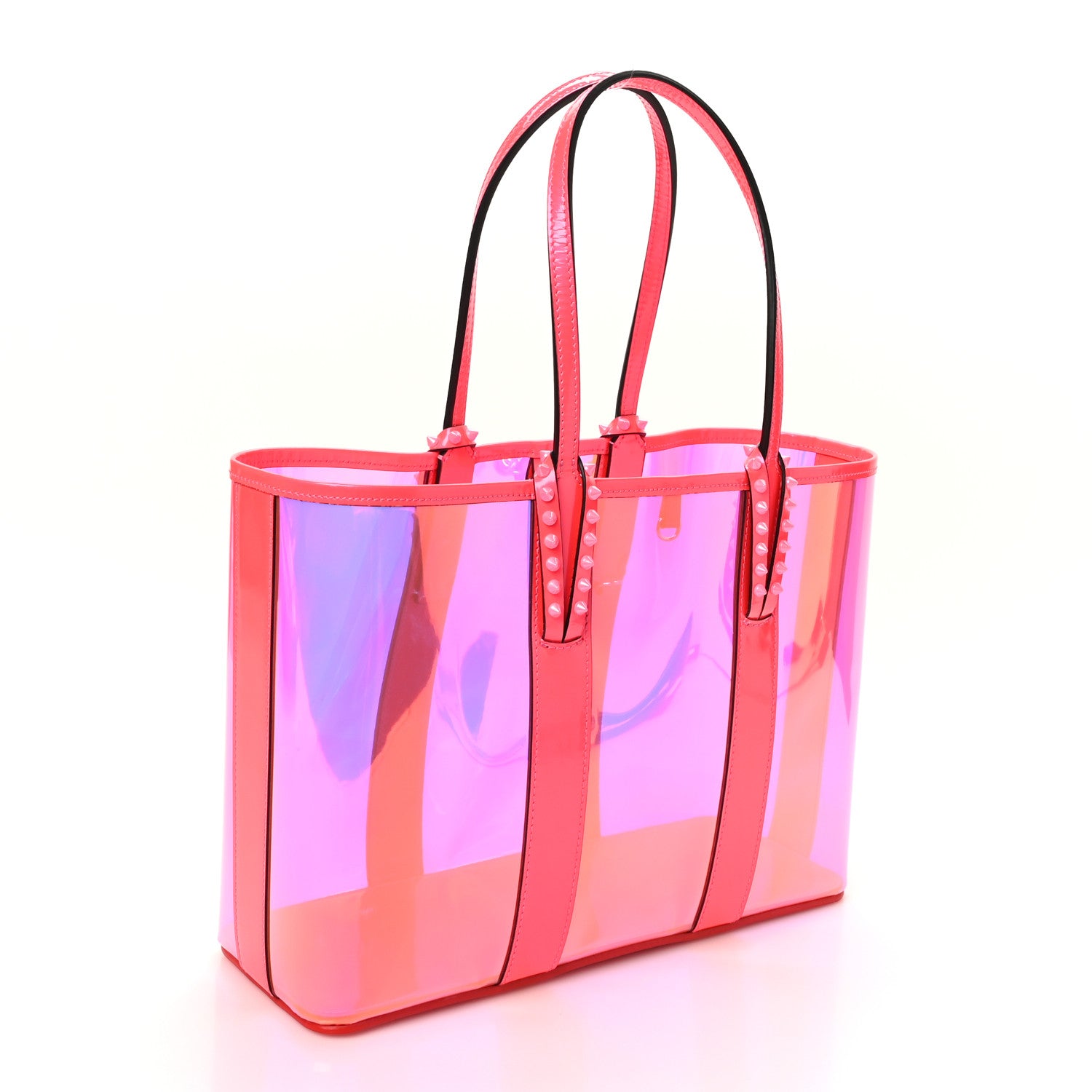 Christian Louboutin PVC Spikes East West Cabata Tote Pink 4 of 10