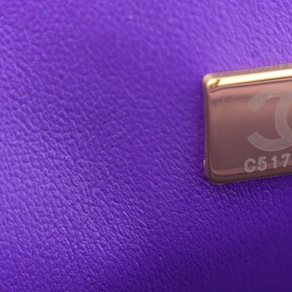 Chanel Lambskin Quilted Mini Top Handle Rectangular Flap Dark Purple 7 of 11