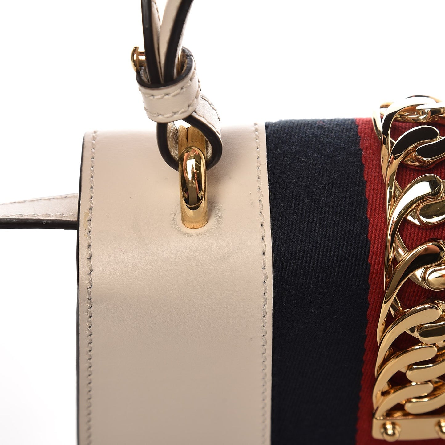 Calfskin Mini Sylvie Top Handle Bag White