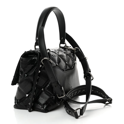 Valentino Garavani Nappa Snakeskin Monochrome Medium Candystud Top Handle Bag Black 3 of 9