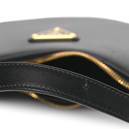 Prada Soft Calfskin Mini Arque Shoulder Bag Black 11 of 12