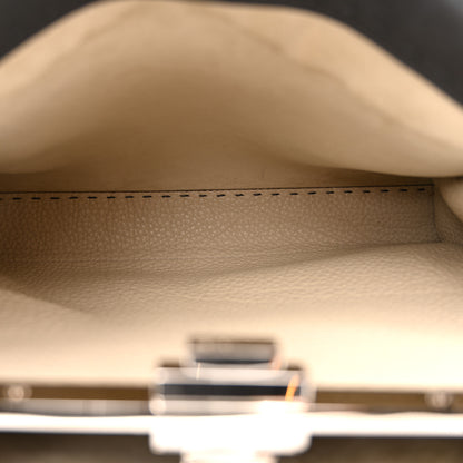 Fendi Cuoio Romano Selleria Bi-Color Medium Peekaboo Iconic Satchel Asfalto Latte 5 of 14