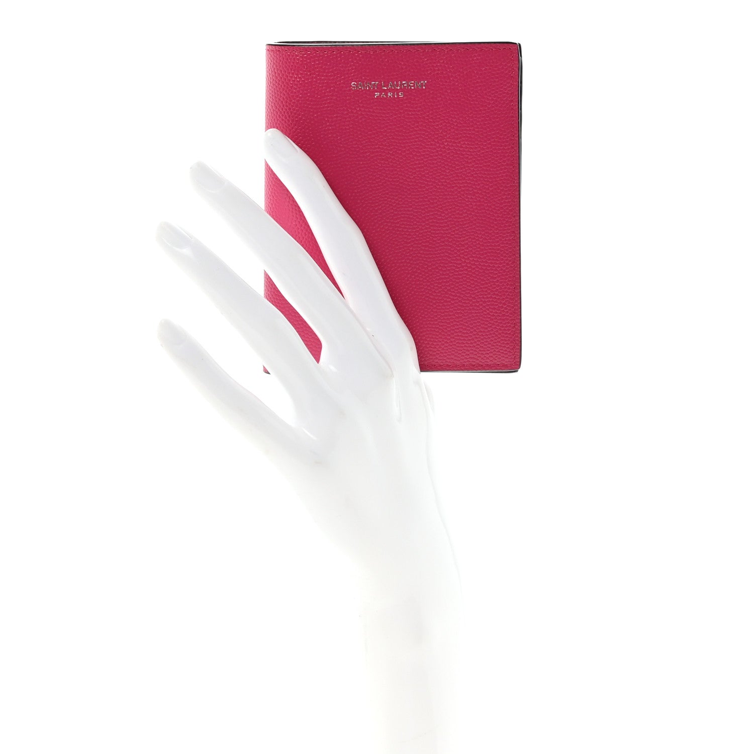 Saint Laurent Grain De Poudre Credit Card Wallet Fuxia Couture 2 of 6