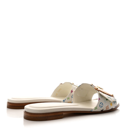 Louis Vuitton LV X TM Monogram Multicolor Frame Flat Mule Sandals 38 White Multicolor 5 of 9
